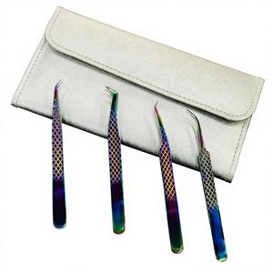 แหนบต่อขนตา Somofy Enterprises Private Label สีชมพู ปรับระดับความหนาได้ พร้อมโลโก้สั่งทำ ปลายแหลม 90 องศา ทำจากสแตนเลสสตีล สำหรับต่อขนตา - Product Image 1