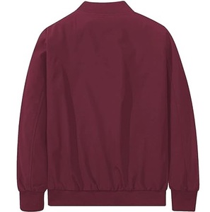 High Quality Single Button Closure Maroon Color <b>Thin</b> Canvas Puffer Bomber Baseball Sports <b>Jackets</b> Custom Men Front Breathable - Product Image 5