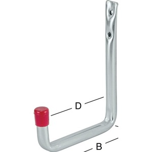 U-Shaped <b>Wall</b> Hook Without Rubber Coating 250 mm Projection Galvanized Steel by VORMANN - Product Image 1