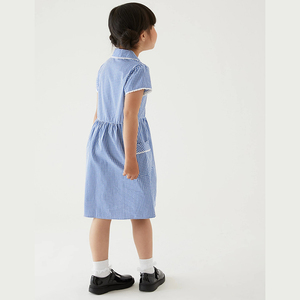 Nouveauté Uniformes scolaires vichy en pur coton bon marché de style américain pour filles - Product Image 6