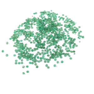 Esmeraldas naturales de Zambia calibradas, redondas de 1 mm, piedras preciosas facetadas sueltas para la fabricación de joyas, listas para usar. - Product Image 3