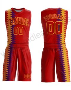 ชุดบาสเก็ตบอลและยูนิฟอร์มแบบกำหนดเอง พิมพ์ลายโลโก้แบบ Sublimation คุณภาพสูง ผ้าโพลีเอสเตอร์ 100% ระบายอากาศได้ดี แห้งเร็ว มีไซส์ใหญ่ - Product Image 1