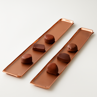 Plateau à chocolat long en argent pour Eid Ramadan Plateau de service pour dattes Fruits secs Assiette à dessert élégante pour les festivals