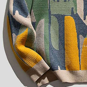 Pull en tricot à col rond décontracté pour homme, imprimé, 100% coton, pour l'hiver, avec motif personnalisé, pour la vente en gros - Product Image 5