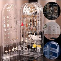 Organisateur de boucles d'oreilles pliable multifonctionnel Unique, peu encombrant, dans un magnifique présentoir à bijoux avec 240 trous pré-perforés