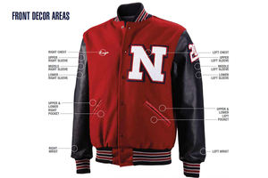 Expanza Industries Custom High Quality Letterman Varsity <b>Jackets</b> for <b>Men</b> Embroidery Leather Sleeves in <b>Canvas</b> High Street Style - Product Image 5