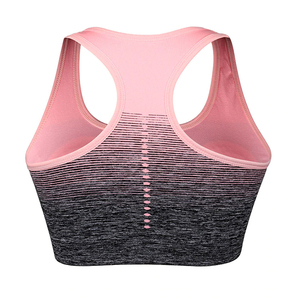 Nouveau design en stock haut à dos ouvert pour femmes soutien-gorge de sport rembourré côtelé sans couture respirant confortable OEM - Product Image 6