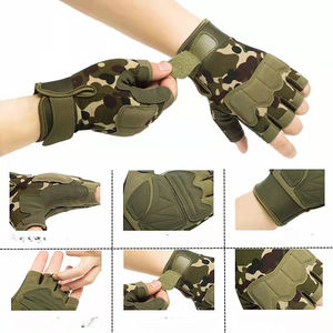 Gants tactiques camouflage, gants de cyclisme, sport, escalade, paintball, tir, chasse, équitation, ski, mitaines demi-doigts pour hommes - Product Image 5