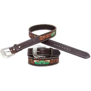 Cactus Peint Western Full Grain Leather Rawhide Cactus Belt Premium Cow Hide Beaded Designs Luxury Belts Ready to Ship Unisex - Product Image 2