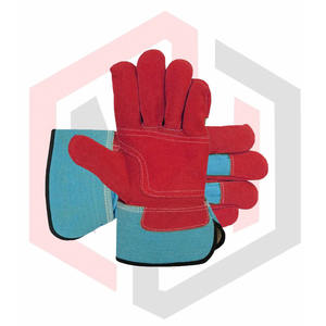 ถุงมือทำงานหนังวัวแยกป้องกันความร้อนถุงมือนิรภัยสำหรับทำงานป้องกันมือปรับแต่งได้ - Product Image 4