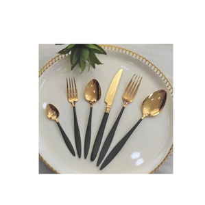 Ensemble de couverts d'ustensiles en acier inoxydable poli miroir doré pour la maison, le restaurant et les ustensiles de cuisine - Product Image 4