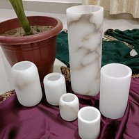 Candelabro de Alabastro Natural Hecho a Mano, Calidad Premium, Ecológico, Tamaños Personalizables, Venta al Por Mayor