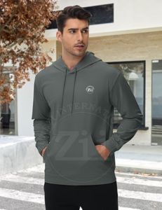 Unisex Cropped Premium 100% Cotton Fleece Hoodies for Logo 310gsm Men <b>Blank</b> Regular Fit Winter Embroidered - Product Image 5