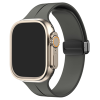 Bracelet de montre intelligent en silicone élastique magnétique pour montre (série 1-8 & SE) - Doux, tendance et réglable