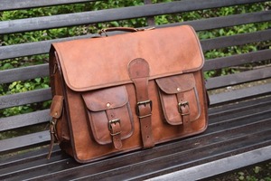 Handmade Large Leather Unisex Sport <b>Messenger</b> <b>Bag</b> Custom Logo Vintage Fashion Customizable <b>Laptop</b> Duffle <b>for</b> <b>Men</b> Women's Travel - Product Image 4