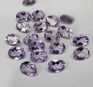 Amatista Rosa natural, corte ovalado, 6x8mm, facetado, suelto, rosa, amatista, corte ovalado, piedra preciosa suelta, calidad superior - Product Image 1