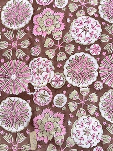 Gran oferta, tela de algodón 100%, suave, ligera, bloque de mano, diseños de flores impresas, bolsas de ropa para mujer, manualidades, directo de fábrica - Product Image 6