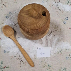 Tazón redondo de madera de acacia de primera calidad, contenedor de almacenamiento de condimentos de sal y pimienta personalizado de Crescent Crafts - Product Image 1