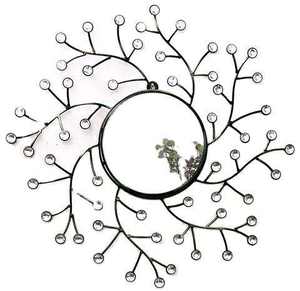 Miroir mural en métal de style floral moderne de qualité supérieure en fer forgé, motif de fleurs, miroir suspendu pour la décoration d'hôtel - Product Image 3