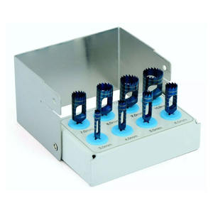 Kit de taladros de trefina para implantes dentales eléctricos, 8 Uds., recubierto de titanio azul y soporte de fresa, aprobado por CE para cirugía de implantes de precisión - Product Image 2