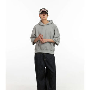 Sweat à capuche 100% coton de haute qualité pour hommes, sweat-shirt uni unisexe avec logo personnalisé pour l'été avec impression numérique - Product Image 5