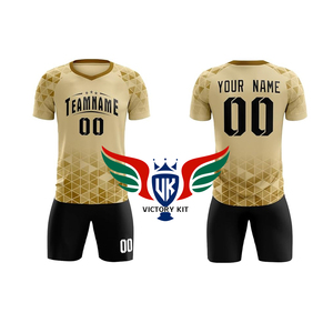 Custom Gold Soccer Jersey Set Men Football <b>Kit</b> Breathable Training Uniform Team Wear Personalized Name Number Sportswear - Product Image 2