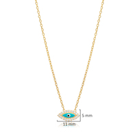Collier pendentif à breloque en argent avec œil en émail bleu turquoise minimaliste Bijoux fins en argent sterling 925