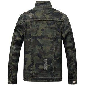 Breathable Customized Coated Camouflage Men's Plus Size <b>Denim</b> Bomber <b>Jackets</b> Spring Season Zipper Windproof Vintage Stylish - Product Image 2