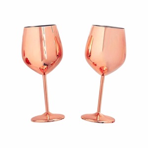 Ensemble de verres à vin en or rose, en acier inoxydable, incassable, parfait pour les fêtes, les cadeaux et les occasions spéciales - Product Image 1