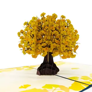 Venda por atacado de cartões 3D pop-up feitos à mão, cortados a laser baratos, flores de papel para o dia das mães, obrigado