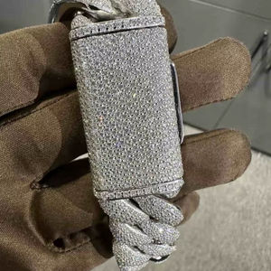 VVS Moissanite 925 Pulsera de plata esterlina 24MM 8 pulgadas Chapado en oro blanco - Product Image 1