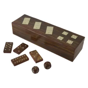 Nuovo arrivo 2024 gioco Domino in legno con Box giochi di intrattenimento per adulti bambini divertente da tavolo a prezzi abbordabili sei giochi con scatola