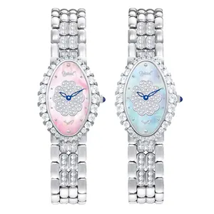 Ogival Merk Horloge Camellia Serie Hart En Pijlen Ideaal Geslepen Diamant Ovale Shorloge Voor Vrouwen Quartz Horloge