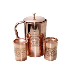 Authentic Copper Pitcher Hand Hammered Engraved Metal <b>Jug</b> High Selling Pure Copper <b>Water</b> Kettle Custom Logo for Tea Pots Kettles - Product Image 1