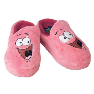 Spongebob for Slippers Patrick Printed Upper <b>Insole</b> Soft Fur Style with PVC Lining Cotton Fabric Anti-Slip Warm for All Seasons - Product Image 1