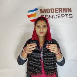 Extensiones de cabello humano vietnamita alineadas con cutícula, mechones ondulados de color negro natural sin procesar, sin procesar, 100% - Product Image 5