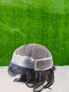 Peluca de cabello humano Remy indio modelo Q10 para hombre, técnica de tupé de trama única frontal de encaje 100% para solución de calvicie - Product Image 2