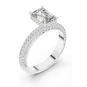 2.8 CT <b>Emerald</b> Cut Lab Diamond Engagement <b>Ring</b> for Women VVS-VS EF Clarity 18KT, 14KT, 10KT Gold & 925 <b>Silver</b> Rose, - Product Image 5