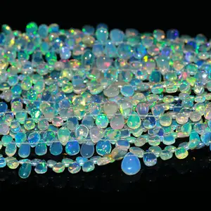 Ethiopia Opal Opal Trắng Opal Teardrop 4x6-7x9.5 mét Opal Giọt Nước Mắt Hạt Strand hạt đối với trang sức làm bán buôn nhà sản xuất