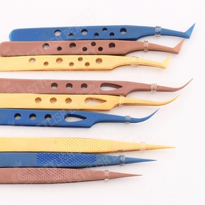 Pincettes japonaises en acier inoxydable pour extensions de cils, pinces à cils de Volume russes pour faux cils avec emballage personnalisé - Product Image 5