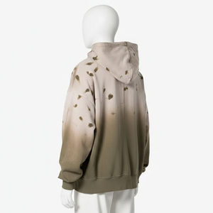 Sudadera con Capucha de Primera Calidad, Estilo Vintage, Lavada al Ácido, de Algodón French Terry, con Cremallera y Pedrería Bordada Personalizada - Product Image 2