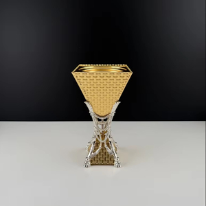Difusor de aroma de quemador de Metal con acabado dorado árabe Oud y bakhoor para decoración y festivales islámicos del hogar - Product Image 1