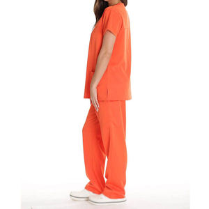 Venta caliente Custom Scrubs Uniformes Mujeres Scrub Sets Lienzo 100% Algodón Médico Hospital Uso - Product Image 2