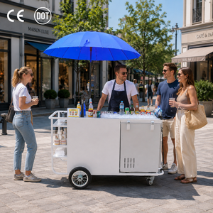 Chariot de vente ambulante commercial personnalisé Etodevice, chariot à pousser manuel pour la vente de nourriture en rue - Product Image 1