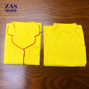 Nouvel arrivage : Ensemble de pyjama pour femme en gaze respirante, couleur unie, manches longues et pantalon, coupe ample et tendance, pour la maison. - Product Image 1