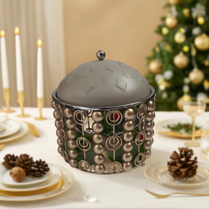 Arabic Style Covered Round Dish <b>Powder</b> Coated and Stainless Steel Metal Hot <b>Food</b> Server Perfect Quality - Product Image 6