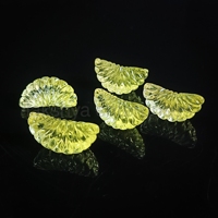 Natuurlijke Citroenkwarts Fruit Slice Vorm Gesneden Edelsteen Kralen Voor Sieraden Hanger Maken Losse Steen Fancy Houtsnijwerk 20Mm Bulk