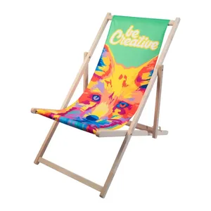 Chaise longue en bois RPET durable Mandalay, chaise de merchandising écologique et durable - Product Image 3