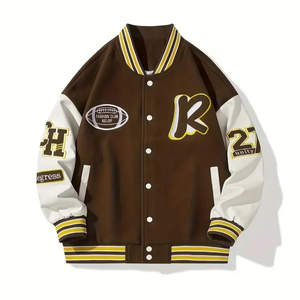 Wholesale Custom Made Letterman University <b>Wool</b> Down Jacket Plus Size High Quality <b>Fabric</b> jacket for men - Product Image 1