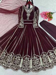 Lancement de la nouvelle robe de travail de séquence de broderie lourde avec entièrement cousue et Dupatta - Product Image 4